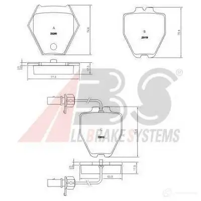 Тормозные колодки, комплект A.B.S. 21309636 37159oe 0W6I G 8717109238914 изображение 0