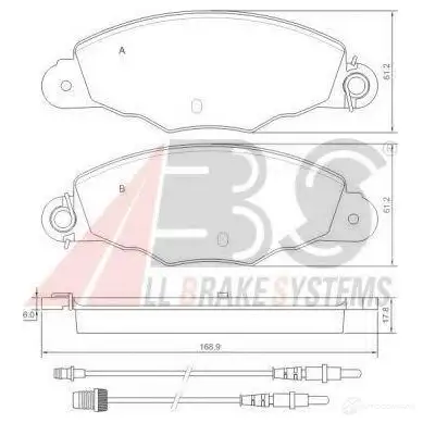 Тормозные колодки, комплект A.B.S. 8717109054323 1198185077 FKZ ES 37039oe