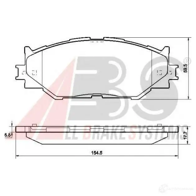 Тормозные колодки, комплект A.B.S. 830YA OV 8717109481051 1198185423 37547oe изображение 0