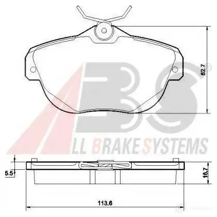 Тормозные колодки, комплект A.B.S. 8717109448153 H8P7 S 37539oe 1198185121