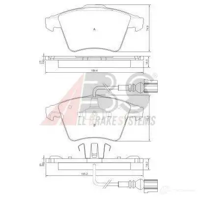 Тормозные колодки, комплект A.B.S. 21309792 Z0W CAV 8717109260366 37416oe