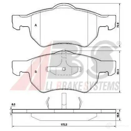 Тормозные колодки, комплект A.B.S. 37469oe J RS5H 1198184019 8717109370201 изображение 0