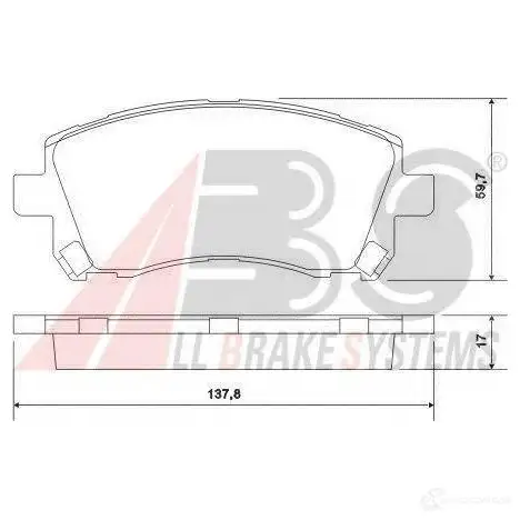 Тормозные колодки, комплект A.B.S. 8717109053029 1198185291 36972oe 8 KNQ8U изображение 0