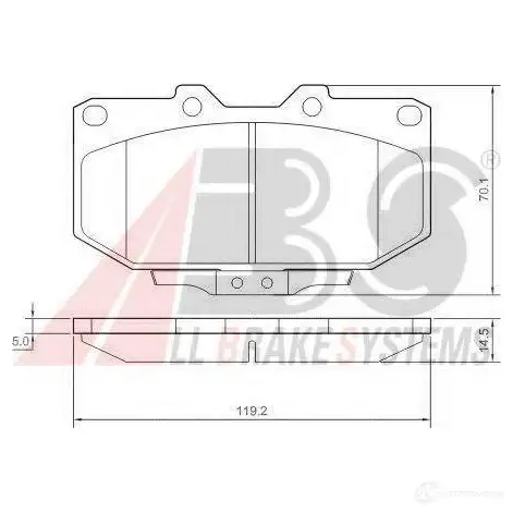 Тормозные колодки, комплект A.B.S. IZDH 1Z 8717109056198 1198184891 37128oe