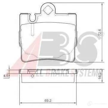 Тормозные колодки, комплект A.B.S. 37150oe 1198184703 HB MKL 8717109056617