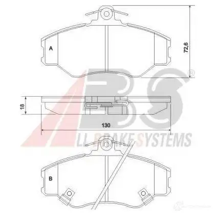 Тормозные колодки, комплект A.B.S. DN51V 36871oe 2 3083 1194048111