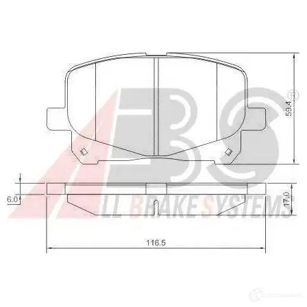 Тормозные колодки, комплект A.B.S. 1198185467 YI6J SEN 8717109239904 37229oe