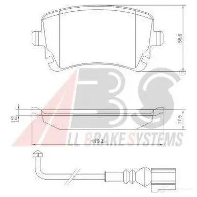 Тормозные колодки, комплект A.B.S. 37413oe 8717109260212 21309794 ZU HCD