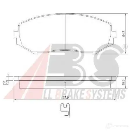 Тормозные колодки, комплект A.B.S. 37531oe 8717109439342 QAWDLV C 1198185331