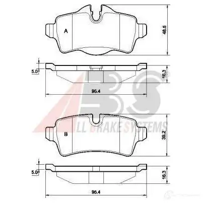 Тормозные колодки, комплект A.B.S. 1198183927 8717109542639 37629oe 5VN4 6D