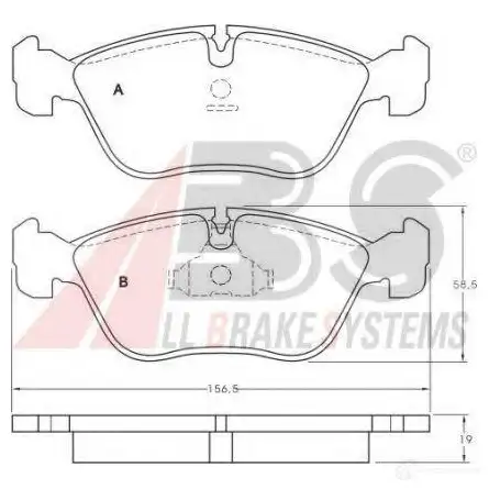 Тормозные колодки, комплект A.B.S. 36783oe 2127 3 21309800 RXTO3J9