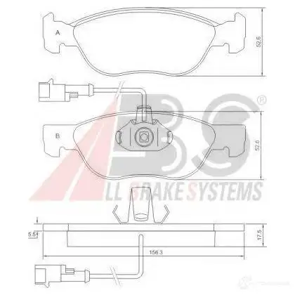 Тормозные колодки, комплект A.B.S. 1198184117 37013oe N LI39N8 8717109053852