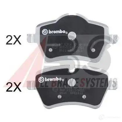 Тормозные колодки, комплект A.B.S. 8717109629248 PR 6OX 37535s 1805967 изображение 0