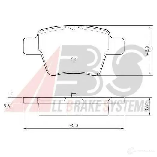 Тормозные колодки, комплект A.B.S. 8717109360103 TA 9MM 37475oe 1198185109