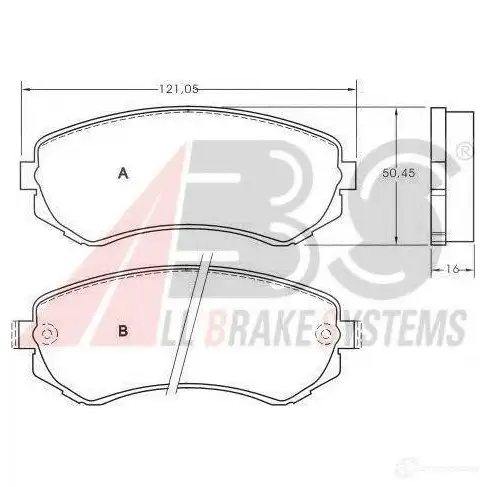 Тормозные колодки, комплект A.B.S. 8717109055207 1198184899 9CZ XY 37082oe изображение 0