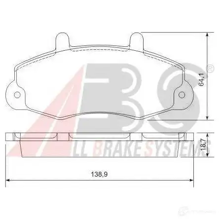 Тормозные колодки, комплект A.B.S. NID2592 1194047984 36775oe 2147 0