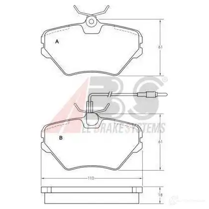 Тормозные колодки, комплект A.B.S. 36867oe 21 595 VZTYF 1194048109