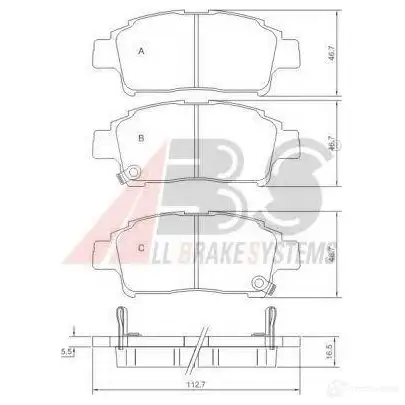 Тормозные колодки, комплект A.B.S. 1198185379 37135oe 8717109056341 5SN A9