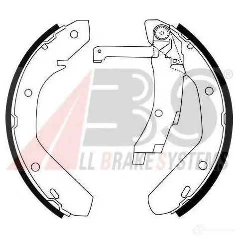 Барабанные тормозные колодки, комплект A.B.S. Y 2FJHG 8763 8717109157093 1813780