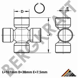 Карданный шарнир с крестовиной BERGKRAFT UHBTR KKD0G Q BK8560090 3818388