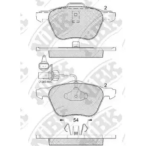 Тормозные колодки дисковые, комплект NIBK PN0224W 3834730 IML HR