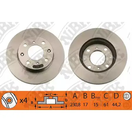 Тормозной диск NIBK 67WD 2 4582431710537 3835685 RN1024 изображение 0