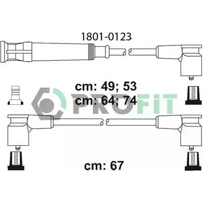 Высоковольтные провода зажигания PROFIT 3842521 1801-0123 9 0HCBF2 изображение 0