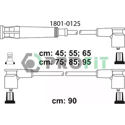 Высоковольтные провода зажигания PROFIT 1801-0125 NA4V P9Z 3842523 изображение 0