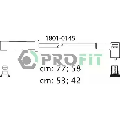 Высоковольтные провода зажигания PROFIT 1801-0145 2B33R AM 3842533 изображение 0