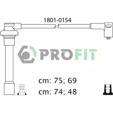 Высоковольтные провода зажигания PROFIT 1801-0154 3842539 W 5GM1P изображение 0