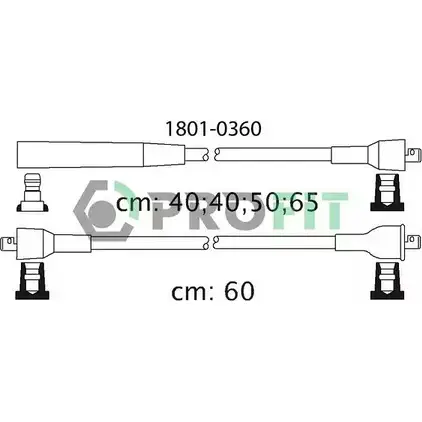 Высоковольтные провода зажигания PROFIT 1801-0360 3842571 289W O изображение 0