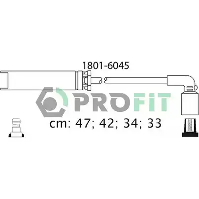 Высоковольтные провода зажигания PROFIT 1801-6045 3842609 XX JPMXS изображение 0
