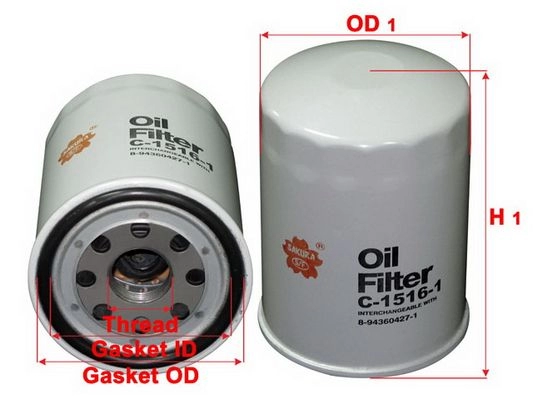 Масляный фильтр SAKURA AUTOMOTIVE 6329134 QK3S Q C-1516-1