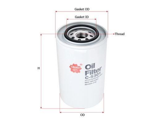 Масляный фильтр SAKURA AUTOMOTIVE C-5301 378753538 B9LM 8