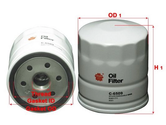 Масляный фильтр SAKURA AUTOMOTIVE C-6509 2TX X2 89381157 изображение 0
