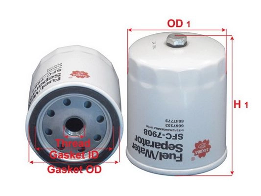 Топливный фильтр сепаратор SAKURA AUTOMOTIVE 07UG DU 136869519 SFC-7908 - Изображение 1