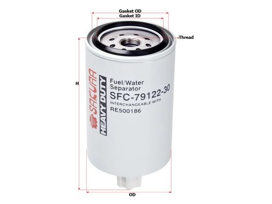 Топливный фильтр сепаратор SAKURA AUTOMOTIVE SFC-79122-30 3OH4 7R3 3745896 изображение 0