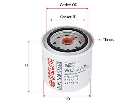 Фильтр охлаждающей жидкости SAKURA AUTOMOTIVE WC-5705 KJ H112F 3745926 8997879900017