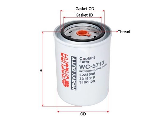 Фильтр охлаждающей жидкости SAKURA AUTOMOTIVE Z 2GO1D WC-5713 8997879900079 3745932