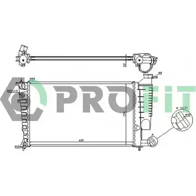 Радиатор охлаждения двигателя PROFIT QTTUY U 1YTTJ PR 0520N1 3847309 изображение 0