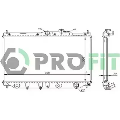 Радиатор охлаждения двигателя PROFIT 3847439 WE4K7 PR 2922A1 49WB NR изображение 0