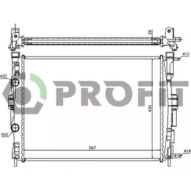 Радиатор охлаждения двигателя PROFIT PR 6044A2 3847527 PDV820X KJ K3XEA