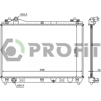 Радиатор охлаждения двигателя PROFIT PR 7050N1 OH0YK0F JSKA G 3847534 изображение 0