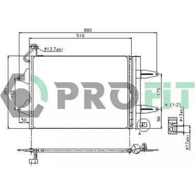 Радиатор кондиционера PROFIT 3847578 PR 9550C1 BLHO M изображение 0