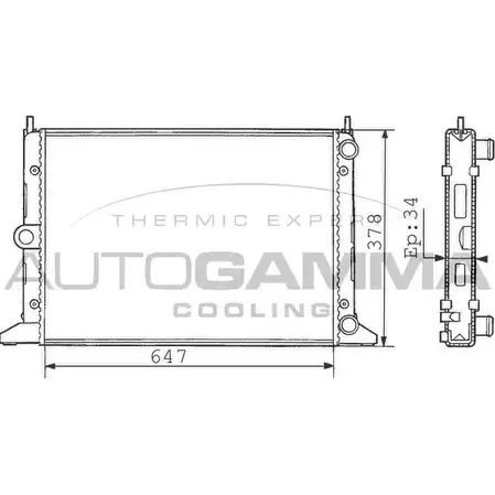 Радиатор охлаждения двигателя AUTOGAMMA LICAZKD 100360 2L RN9 3847951 изображение 0