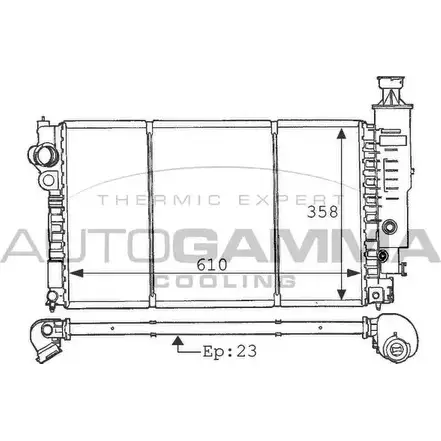 Радиатор охлаждения двигателя AUTOGAMMA EDO CN 3848337 V9T8C9 100774 изображение 0