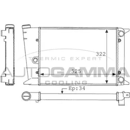 Радиатор охлаждения двигателя AUTOGAMMA S EC0TO S1HCYA 101050 3848608 изображение 0