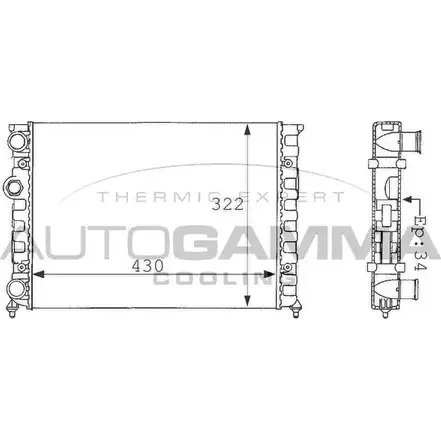 Радиатор охлаждения двигателя AUTOGAMMA 101055 VUZ8C 9 JMY1M 3848613 изображение 0