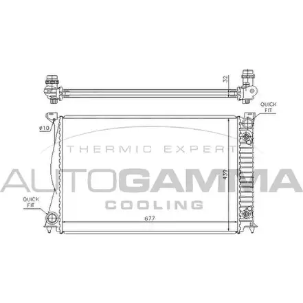 Радиатор охлаждения двигателя AUTOGAMMA 3851390 Z5GXGV 104249 YEL 9G3 изображение 0