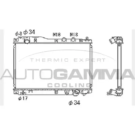 Радиатор охлаждения двигателя AUTOGAMMA 104417 3851546 1S177 D2IR WI6